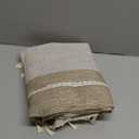 Alsoo Table Cloth Rectangle Table Rustic Waterproof Tablecloth Cotton Linen Wrinkle Free Spring Tables Cover for Parties, Kitchen Dining, Holiday, Outdoor (Coffee Lines, 4-6 Seats, 55x75 Inches)