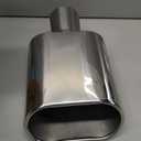 A-KARCK Rectangle Exhaust Tip 2.25" Inlet, Polished Square Exhaust Tailpipe Tip 3" x 5.5" Outlet 9.5" Long, Bolt on Design Easy Installation
