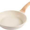 CAROTE Non Stick Frying Pan Skillet, Omelet Pan, Healthy Non Toxic Granite Chef Pan, Induction Compatible Egg Frying Pan with Heat-Resistant Handle, PFOA-Free,Cream White, 10"