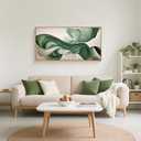 KAIRNE Green Abstract Neutral Wall Art Set, Minimalist Green Lines Wall Decor, Modern Flowing Texture Painting for Living Room, Bedroom, Office, Framed Easy to Hang 20x40 Inches (40L" x 20W")