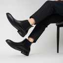 CGRRBW Men's Chelsea Boots Suede Leather Casual Boots for Men | Suede with Elastic Gores for Easy Slip-on, Perfect for Casual Wear, Office or Dress Occasions (10, Black)