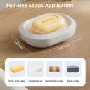 2-Pack Soap Dishes for Bathroom Bar Soap, Plastic Soap Dish with Sponge Drainage Layer, Bar Soap Dish Holder Keeps Soap Dry Easy Cleaning for Bathroom Sink & Shower