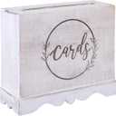 Wedding Card Box with Card Slit and Lock 12"X10"X4.5"- Gift Wishing Well Card Box for Weddings, Receptions, Birthdays, Graduations, Baby Showers, Honeymoon Funds KHNDCNC (White)