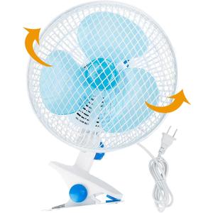 KOCASO Oscillating Clip-on Fan, 8.6" Portable Quiet Fan w/ 2-Speed, Sturdy Clamp, 90 Adjustable Tilt, Auto Rotation, Ideal for Office,
