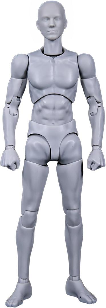 Fremego 1/12 Scale Action Figure 6inch Flexible Grey Color Figure Pocket Series Drawman Action Figure Body Doll (Gray)