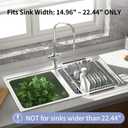 JAQ Over Sink Dish Drying Rack, Expandable 14.96"–22.44" Adjustable Dish Rack for Kitchen Sink, 304 Stainless Steel Dish Drainer with Utensil Holder, Space Saving for Most Standard Kitchen Sinks, 304 Stainless Steel - 11 dishes