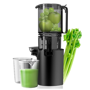 Cold Press Juicer, 5.4" Wide Feed Chute Juicers with 350w Power Motor, Slow Masticating Juicer Machine with High Juice Yield for Whole Vegetables & Fruits, Easy to Clean, Grey(pro)