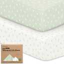KeaBabies 2-Pack Organic Crib Sheets for Boys, Girls - Jersey Fitted Crib Sheet, Baby Crib Sheets Neutral, Crib Mattress Sheet, Cotton Crib Sheets, Breathable Crib Sheet, Baby Mattress Sheets (Herb)