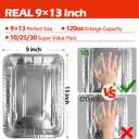 Aluminum Pans Foil Pans, 25 Pack 9x13 Disposable Trays Half Size Tin Pans Heavy Duty Foil Trays Food Containers For Cooking, Baking, Roasting, Heating or Steam Table