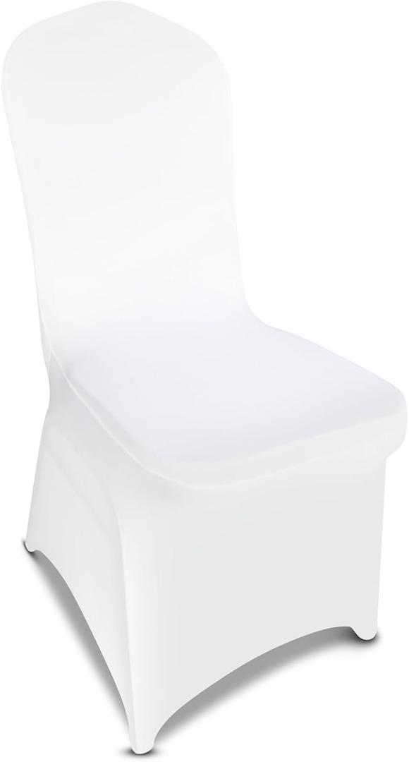 50 Pieces White Chair Covers - Versatile Stretch Polyester Spandex Dining Chair Slipcovers for Dining, Party, Wedding, Banquet, and More