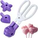 Reallnaive Cake Pop Mold Set 3 in 1 Heart, Flower, Star Silicone Molds Kit Set with Detachable Anti-slip Handles for Lollipop, Candies, Chocolates