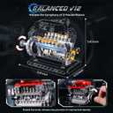 JMBricklayer 3-in-1 Mini Engine Model Car Kits that Runs, V8 V12 W16 Engine Kits for Adults & Teens, Physical Science Experiment STEM Toy, Collectible Engineering Gifts for Car Lovers 840PCS