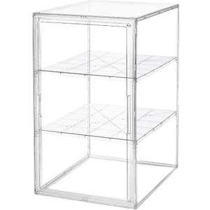 Jumbo Convertible Acrylic Display Case - 3-Tier or Open Space for 6"-18" Collectibles, Magnetic Door Removable Shelves for Statues & Plush Dolls (Extra Large 3-Tier (14.5"x11.5"x19.6"))