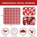 Red White Plaid Cloth Napkins with Fringe Set of 8, Buffalo Checkered Cotton Napkins Washable, Oversized Gingham Napkins, Christmas Dinner Napkins for Wedding, Parties, Thanksgiving, Dinner Decor