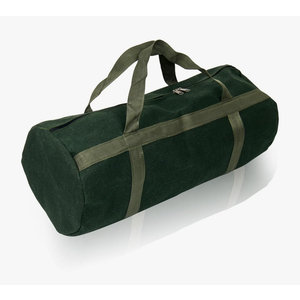 24" Grill Accessory Storage Bag, Tools Storage for Outdoor Grilling, Thick Canvas Double Zipper Utensil Carry Bag for Camping Hiking Barbecue, Dark Green