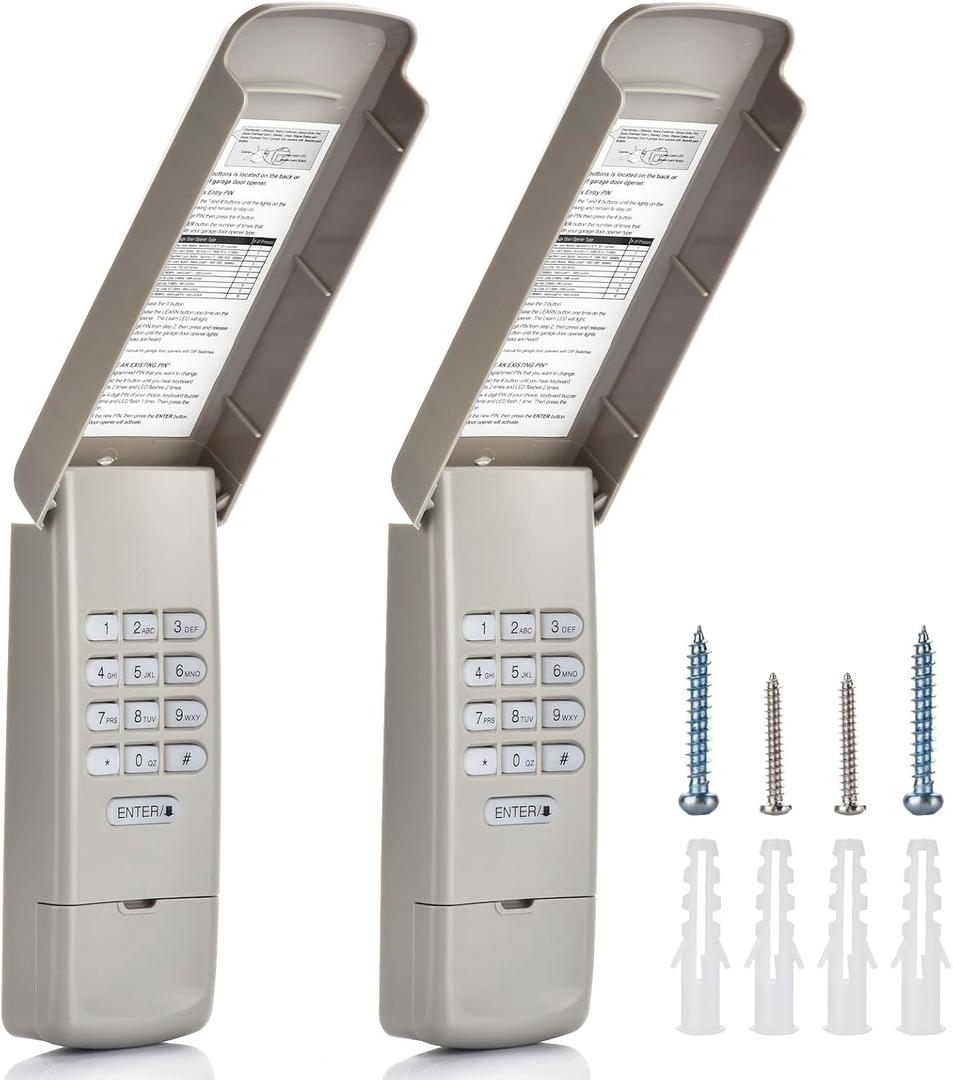 2 Pack Garage Door Opener Keypad Compatible with LiftMaster 877MAX Chamberlain LiftMaster Craftsman Garage Door Openers Since 1993Wireless Keypad Keyless Entry