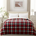 Westinghouse King Size Heated Blanket, Soft Flannel to Sherpa Electric Blanket with Dual Control 10 Heating Levels & 1 to 12 Hours Auto Off, Fast Heating, Machine Washable, 100 * 90 Inch, Red