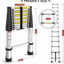 12.5FT Telescoping Ladder, Aluminum extendable Ladder, Retractable Extension Ladder for Home and Outdoor Work, Load Capacity 330 pounds