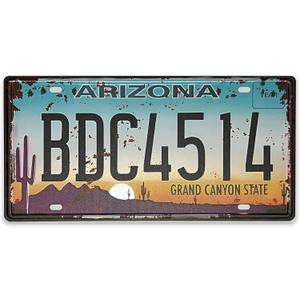 KETMEDI Retro Arizona License Plate, Rusty Brown, 12"X6", Tin, Car Front Decor, Home Decor (One Size)