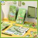 Sayglossy 6 Pcs Frogs Sticky Notes Pens Set Cartoon Green Frog Sticky Notes Pads Self-Adhesive Writing Memo Pads Pages Frogs Party Favors Supplies Teacher Appreciation Gifts for School Office