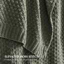EVERGRACEHOME Chunky Chenille Knit Throw Blanket for Couch, Soft Luxurious Moss Stitch Blankets for Bed, Cozy Decorative Farmhouse Knitted Throws for Sofa, Dried Thyme Green, 50" x 60"