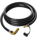 Improved Propane Quick Connect Hose for RV to Grill, 12FT RV Propane Hose with Blackstone Propane Elbow Adapter, Fit for Blackstone 22 Inch Griddle & 17" Grill