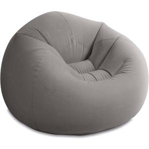 Intex 68579EP Beanless Bag Inflatable Lounge Chair: Corduroy Textured Flocking  Durable Vinyl  Folds Compactly  220lb Weight Capacity  45" x 45" x 28"