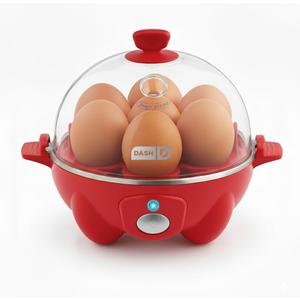DASH Rapid Egg Cooker: 7 Egg Capacity Electric Egg Cooker for Hard Boiled Eggs, Poached Eggs, Scrambled Eggs, or Omelets. (Red)