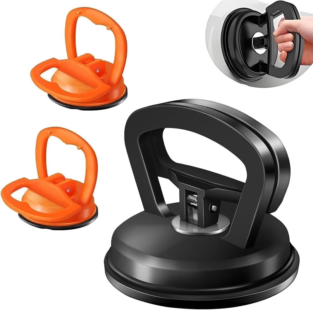 Dent Puller,3 Pcs Car Dent Puller Powerful Car Dent Suction Puller,Dent Remover Tool for Car,Car Dent Repair Kit for Car Dent Repair,Tiles Lifting,Objects Moving (1 Large Black+2 Small Orange)