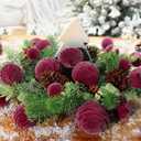 Super Holiday Velvet Christmas Ornaments Set, 35PCS Flocked Shatterproof Assorted Hanging Xmas Tree Ball Decorations, for Home Party Holiday Valentines Day Decor, Burgundy (1.57"-3.14")