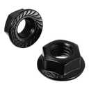M12-1.75 Serrated Flange Hex Nuts Flanged Locknuts, 304 Stainless Steel 18-8, Black Finish, 10 PCS