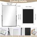 Vanity Desk Table Mirror, Adjustable Rectangular Tabletop Standing Makeup Mirror with Metal Framed for Living Room, Bedroom, Bathroom, Dark Grey