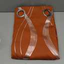 NICETOWN Burnt Orange Blackout Curtains for Living Room 84 inch Long 2 Panels, 52x84, Easy Care Solid Thermal Insulated Wave Line Foil Printed Grommet Room Darkening Drapes for Bedroom Decoration