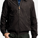 London Fog Mens Auburn Zip Front Golf Cotton Lightweight Jacket Dark Brown Large