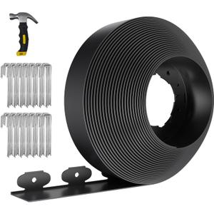 66FT Landscape Edging 4 in Tall with 70 Spikes, Garden Edging Border and 1 Hammer, Plastic Landscape Edging Border Lawn Edging for Landscaping, Flower Beds, Yard