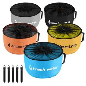 NVAAV 5 Pack RV Sewer Hose Storage with Drawstring Mesh Top, Waterproof RV Accessories Bags Utility Bag Organizer for Garden Fresh Water Hoses Electrical Cords Camper Tools