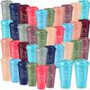 LemonRoad 40 Pcs Christian Gifts for Women Men 16 oz Christian Plastic Coffee Cups with Lids Double Sided Scripture Bible Verse Religious Tumblers Mugs for Church Appreciation Gifts(Macaron Color)