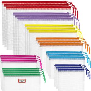 25pcs Mesh Zipper Pouch Bags for Organization,Toy Storage Bags,Clear Zipper Pouch Suitable for Travel,Classroom and Home