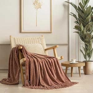 EVERGRACE Soft Chenille Throw Blanket for Couch, Cozy Plush Fuzzy Decorative Chenille Knit Throw Blanket with Tassels, Lightweight Blanket and Throws for Bed Sofa Gift Home Decor, Clay 50"x60" EVERGRACE Soft Chenille Throw Blanket for Couch, Cozy Plush Fuzzy Decorative Chenille Knit Throw Blanket with Tassels, Lightweight Blanket and Throws for Bed Sofa Gift Home Decor, Clay 50"x60"