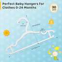 Baby Hangers Kids Plastic Hangers for Closet Non-Slip Toddler Hanger for Infant Child Clothing, Small Children Hanger Ideal for Boys and Girls Closet Pants Coats Skirts - 30 Pack, White