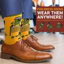 2 x I'D RATHER BE CHASING Funny Mens Socks, Golf & Pickleball Gifts for Men, Golfers Unique Crew Sock, Golfing Gift Accessories (Yellow)