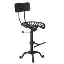 Diwhy Industrial Design Metal Adjustable Height Backrest Chair Vintage Tractor Saddle Bar Stool (Copper)