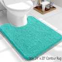 U Shape Bathroom Rug, Color Aqua, 20" x 24"