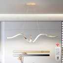 Modern LED Chandelier for Dining Room - Gold Pendant Light Fixtures, 36.6" Adjustable Kitchen Island Pendant Lights, Dimmable 21W Energy-Saving Hanging Light (Gold Plating 21W)