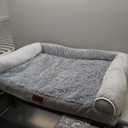 Large Dog Bed Orthopedic Washable: Beds Bolster XL Bed Large Big Dogs Memory Foam Couch Sofa Waterproof with Removable Cover (36.0"L x 27.0"W x 6.5"Th, Light Grey)