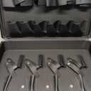 Yueieoun Barber Accessories Case, Profesional Barbers Briefcase Tool Case, Barber Cases for Clippers and Supplies, Hair Scissors Clippers Trimmer Organizer, Barbers Suitcase with Code Lock Black