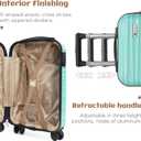 Luggage Set 3 Piece Luggage Set ABS hardshell Spinner Wheels Luggage Carry on Suitcase with Weekender bag & Toiletry bagMint Green, 20
