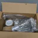 Modern Ceramic Table Lamp, 24.5" Living Room Lamps 3-Way Dimmable Gray Nightstand Lamp with White Shade|Tall Bedside Lamp Desk Decor Lamps for Bedrooms Farmhouse Office End Table Lamps(Bulb Included)