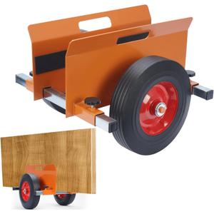 lukar Heavy Duty Panel Dolly 1100LBS Capacity Door Dolly Panel Mover, Adjustable Clamp Panel Cart with 10" Solid Rubber Wheels, Drywall Mover for for Wood Panels, Doors and Drywall Sheet (Orange)
