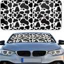 Windshield Sun Shade Foldable Car Front Window Covers for Car Accessories Sun Heat UV Rays Visor Protector Protection for Universal Cars SUV Truck(Cow Print)